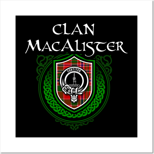 Macalister Surname Scottish Clan Tartan Crest Wall Art by Celtic Folk